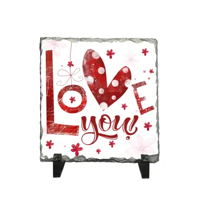 Love you, piatra ardezie personalizata, cu mesaj model, pa082